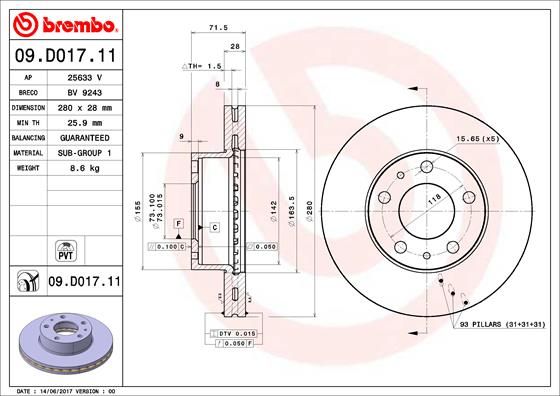 Brake Disc 09.D017.11