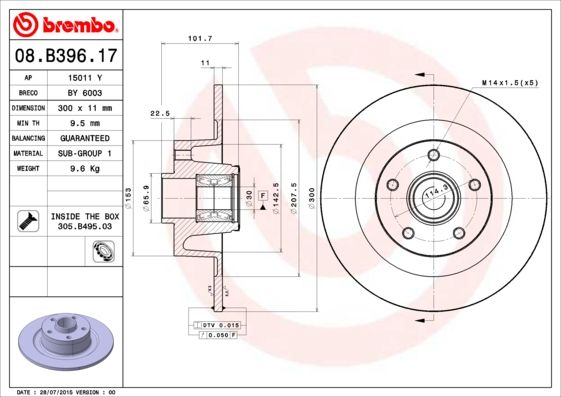 DISQUE FR.+ROULEM BREMBO