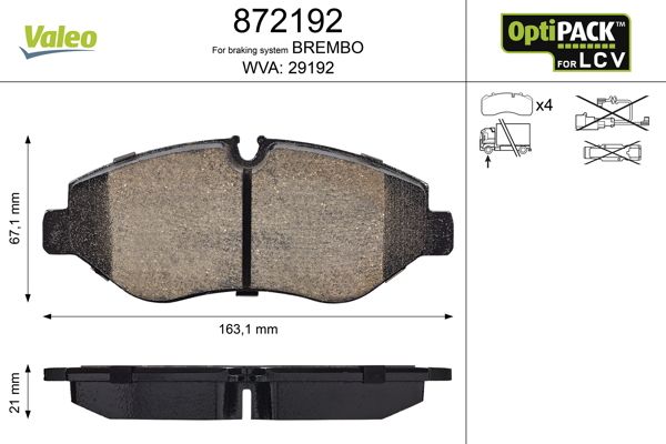 Brake Pad Set, disc brake 872192