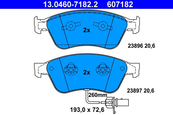 Brake Pad Set, disc brake 13.0460-7182.2