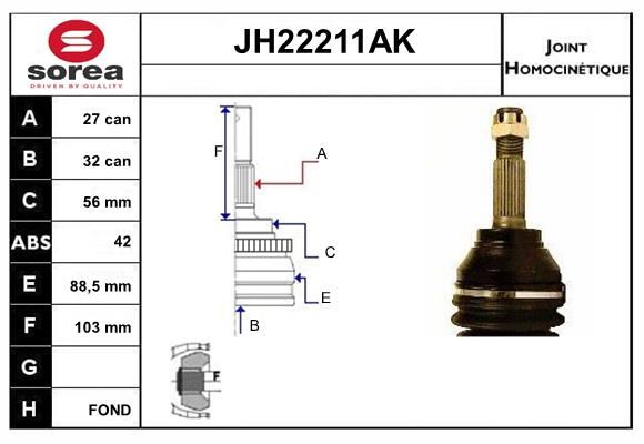 KIT CV JOINT AVEC KR026 - PRIMERA