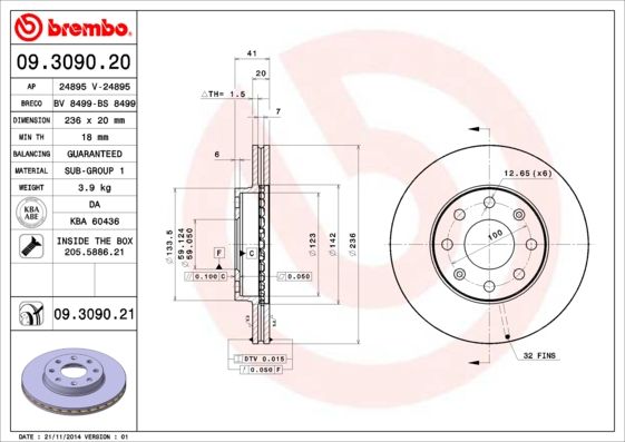 Brake Disc 09.3090.20