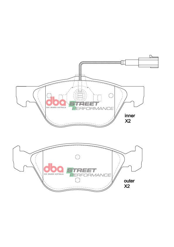 DBA  SP PERFORMANCE  BRAKE PADS [ ALFA GTV V6 SPIDER 1998 - 2006 F ] - TecDoc Only