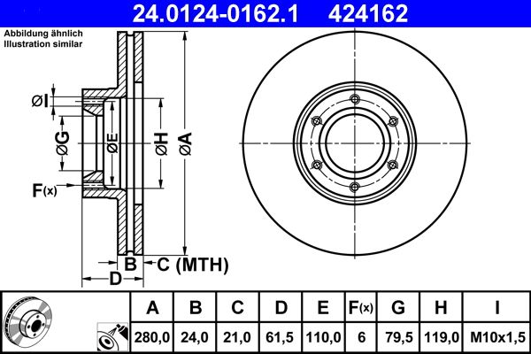 ATE 24.0124-0162.1 - Bremsscheibe