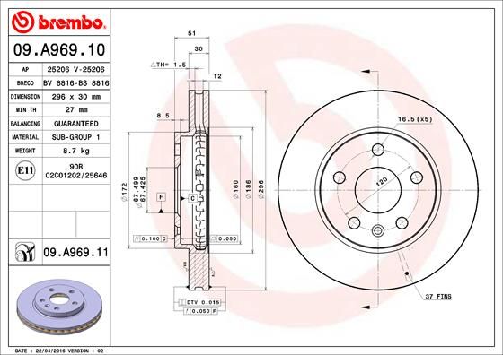 Brake Disc 09.A969.11