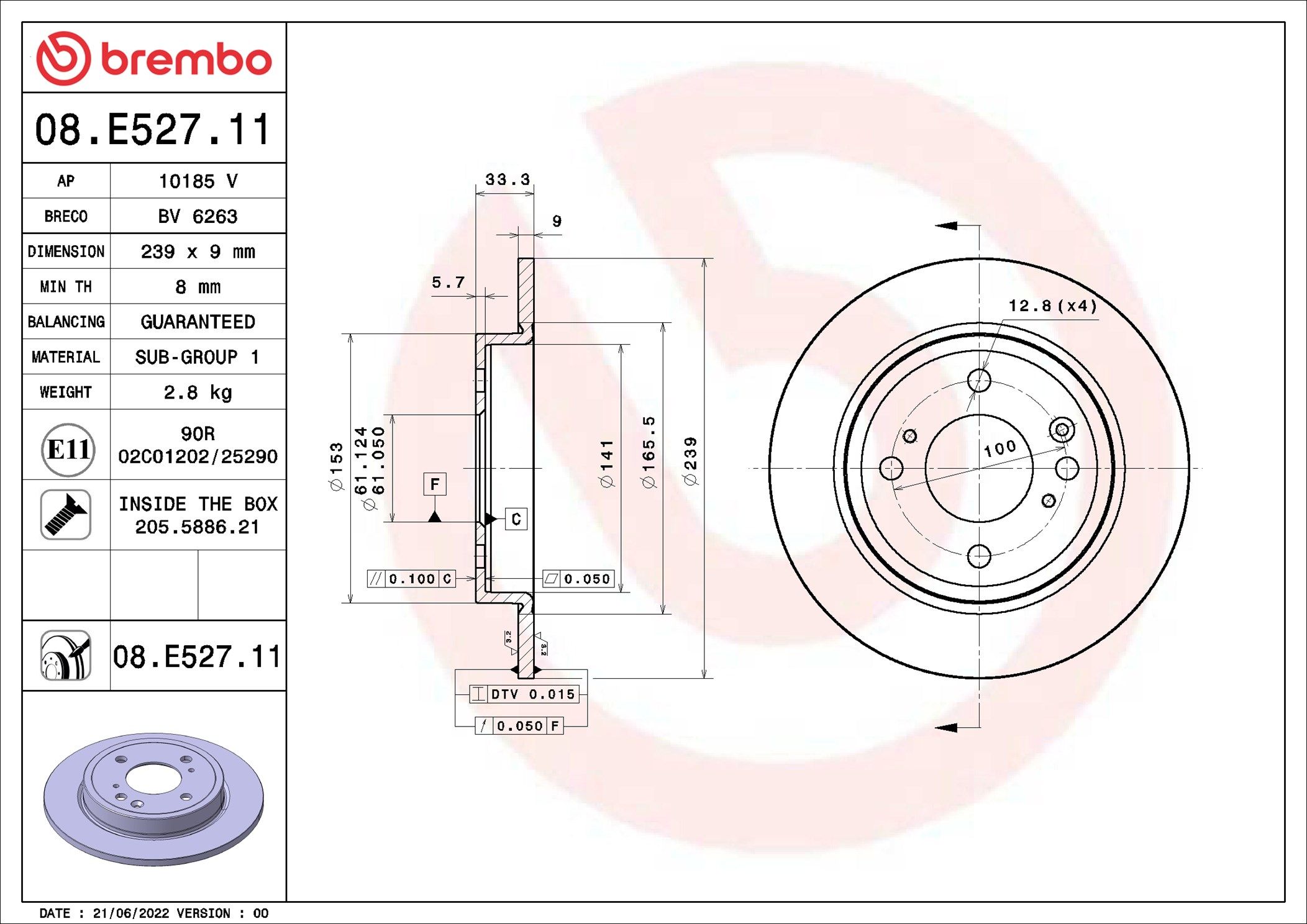 09.N236.2X BREMBO XTRA LINE - Xtra féktárcsa