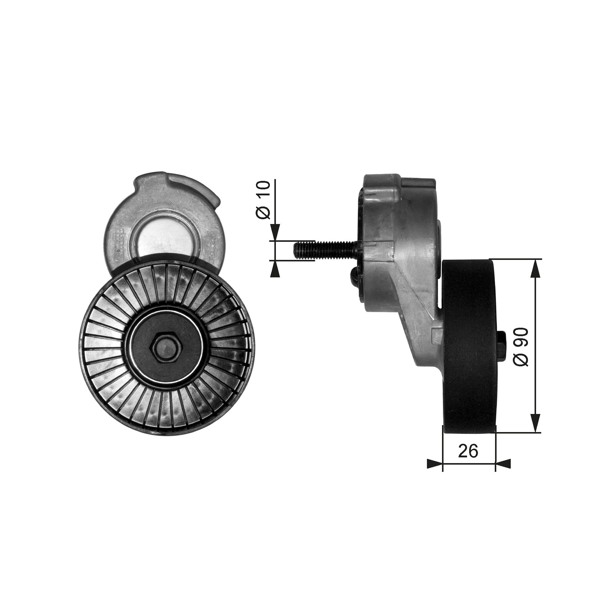 Belt Tensioner, V-ribbed belt T38113