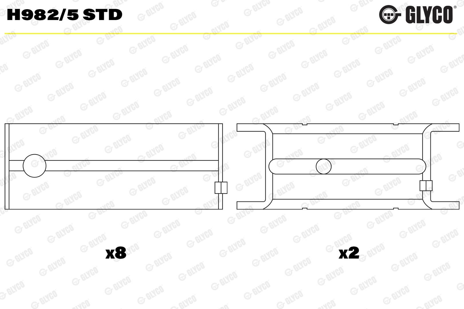 GLYCO H982/5 STD - Kurbelwellenlager