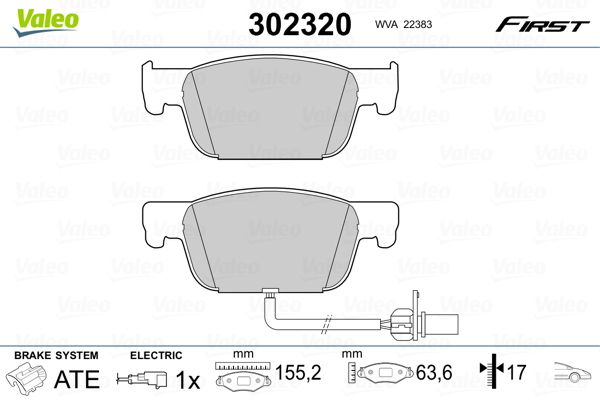 Brake Pad Set, disc brake 302320