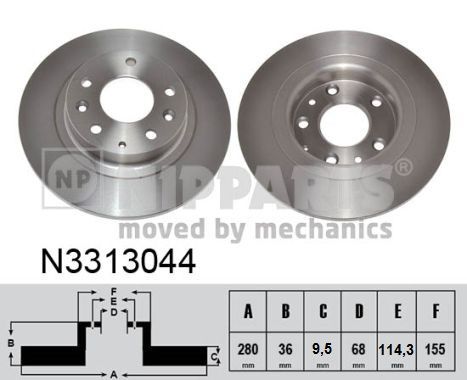 N3313044 NIPPARTS féktárcsa