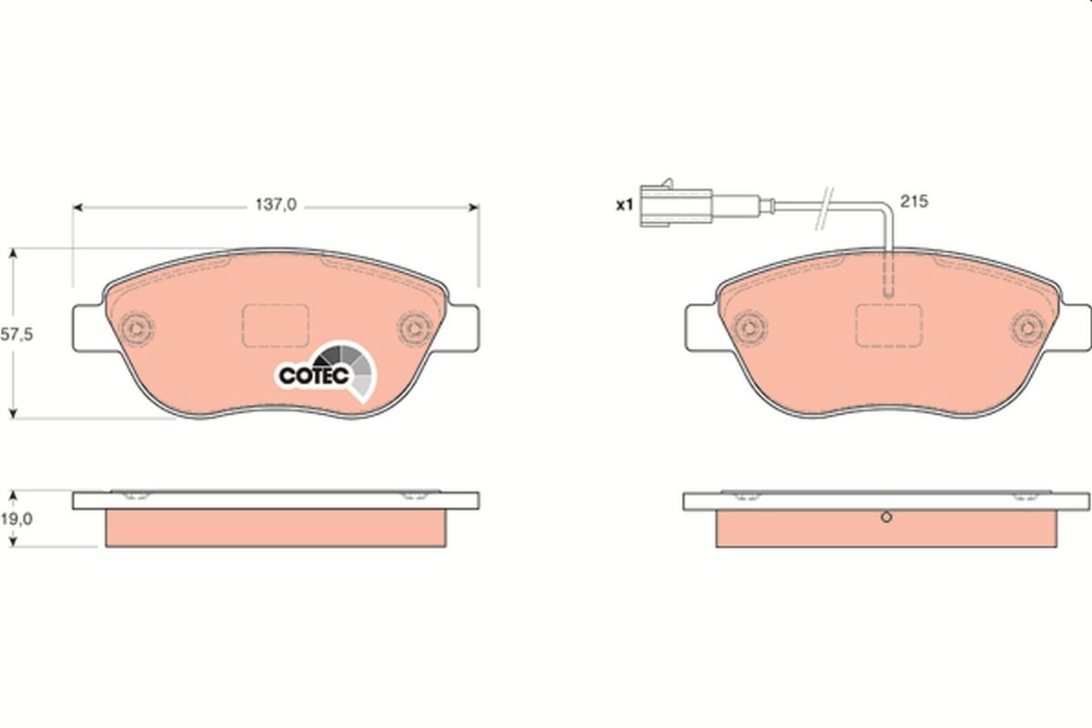 Brake Pad Set, disc brake GDB1655