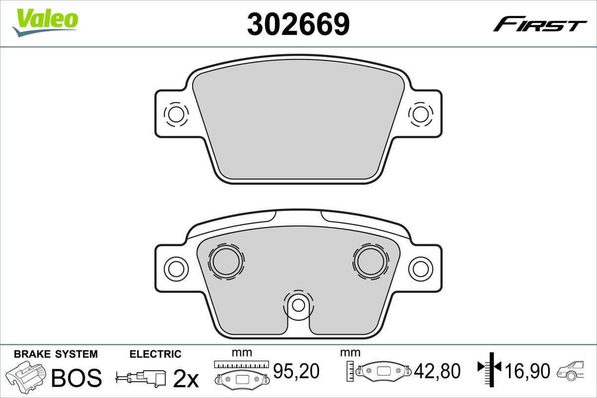 Brake Pad Set, disc brake 302669