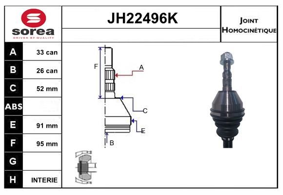 KIT CV JOINT AVEC KR026 - ASTRA H