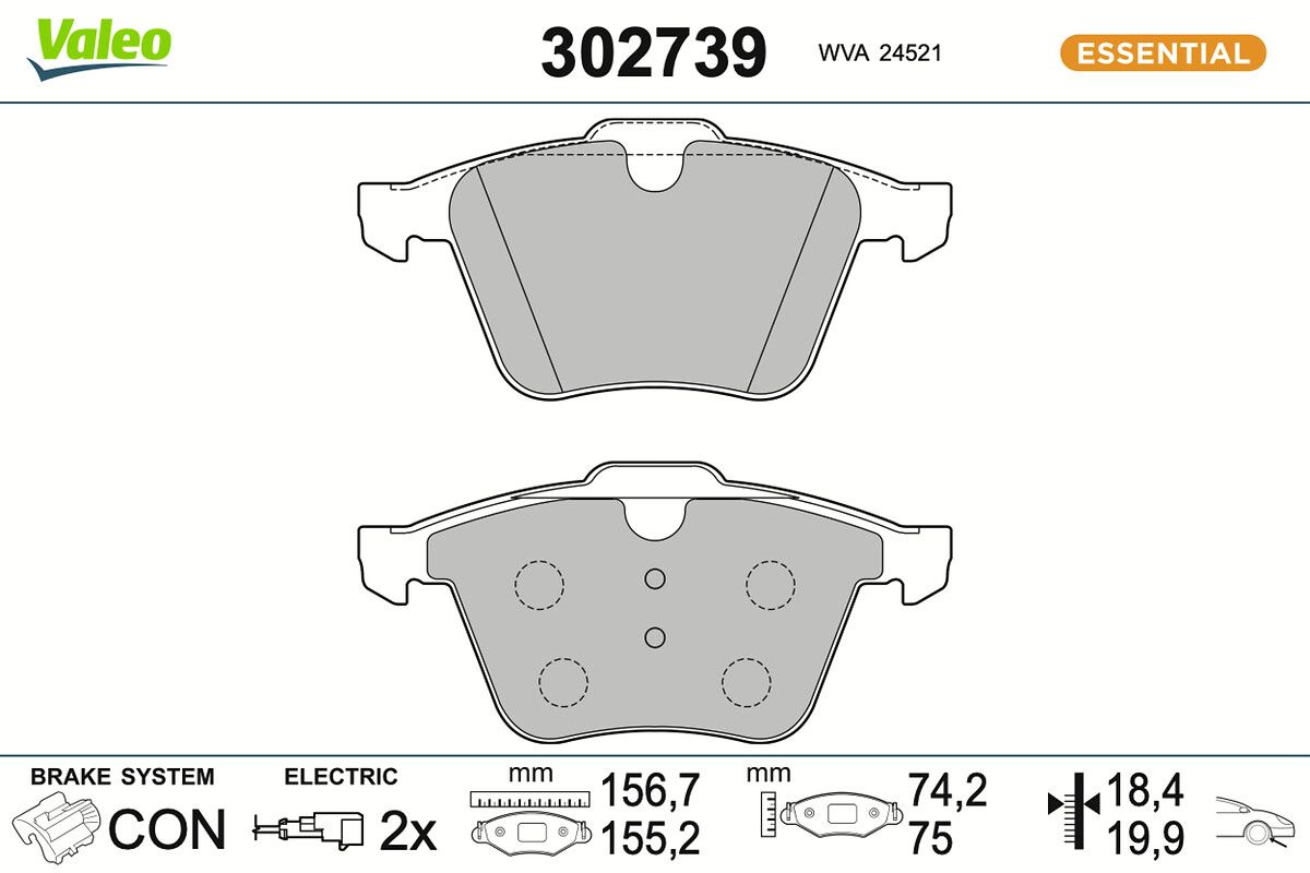 Bremsbelagsatz, Scheibenbremse