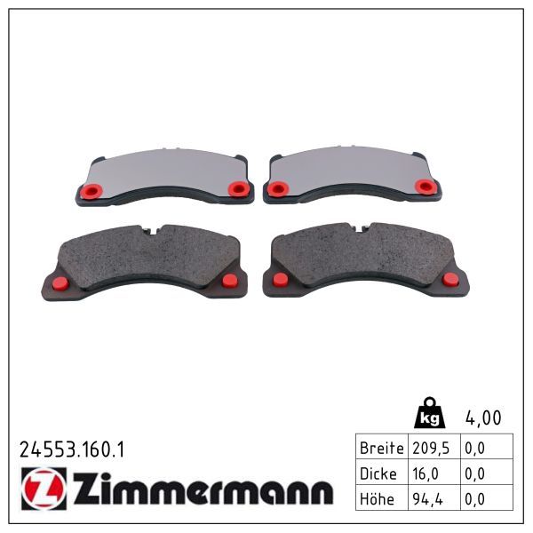 ZIMMERMANN 24553.160.1 - Bremsbelagsatz, Scheibenbremse