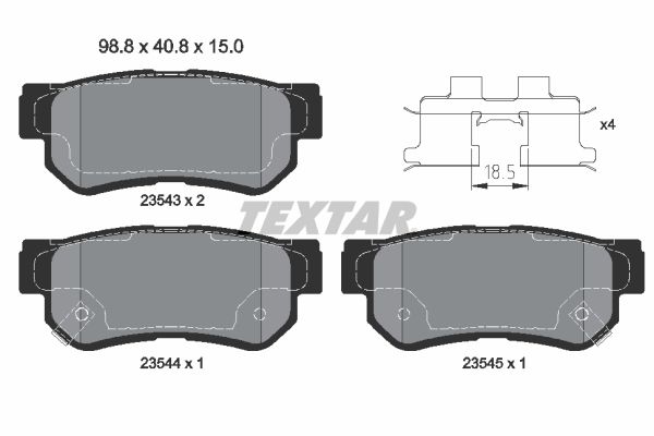 Brake Pad Set, disc brake 2354301