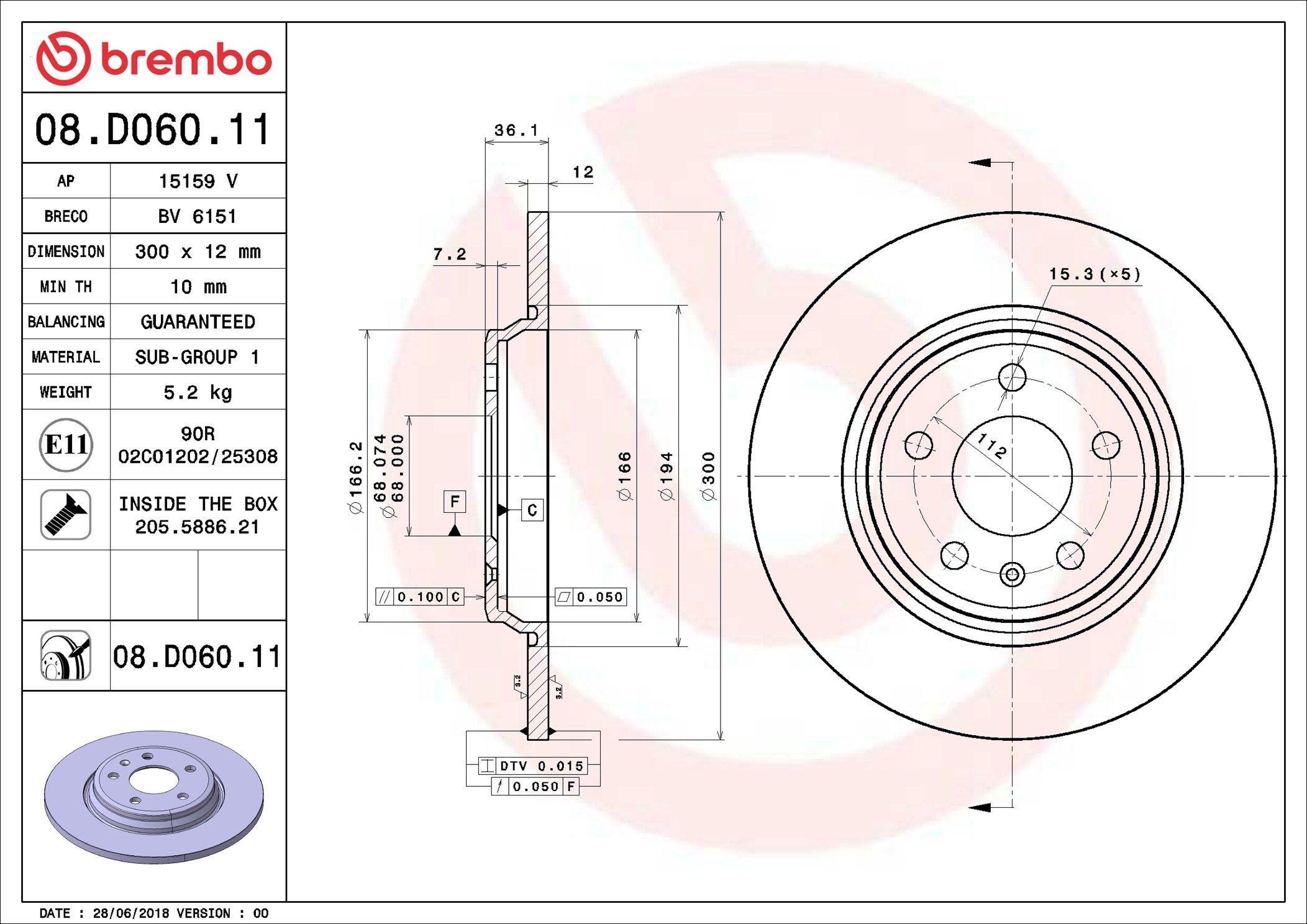 AUDI A4 2.0 16- (RR) - TecDoc 1