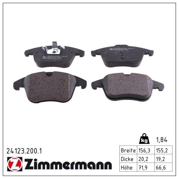 ZIMMERMANN 24123.200.1 - Bremsbelagsatz, Scheibenbremse
