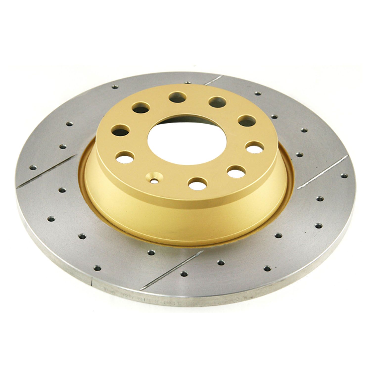 Street Gold Cross-drilled/slotted SLD[ VW Golf/Jetta/Tiguan & Skoda 03-> R ] - TecDoc 2
