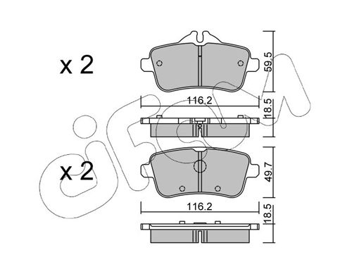 Brake Pad Set, disc brake 822-968-0