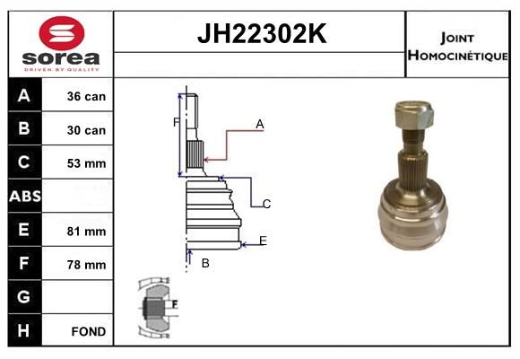 KIT CV JOINT AVEC KR050 - GOLF IV