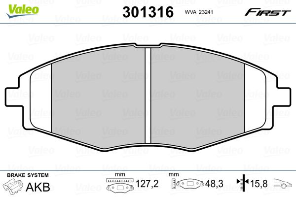 Brake Pad Set, disc brake 301316