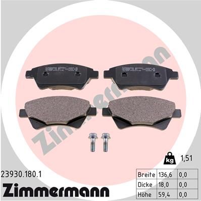 23930.180.1 ZIMMERMANN fékbetétkészlet, tárcsafék