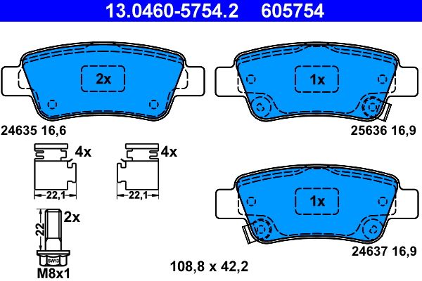 Brake Pad Set, disc brake 13.0460-5754.2