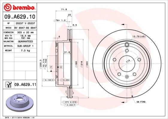 Brake Disc 09.A629.11