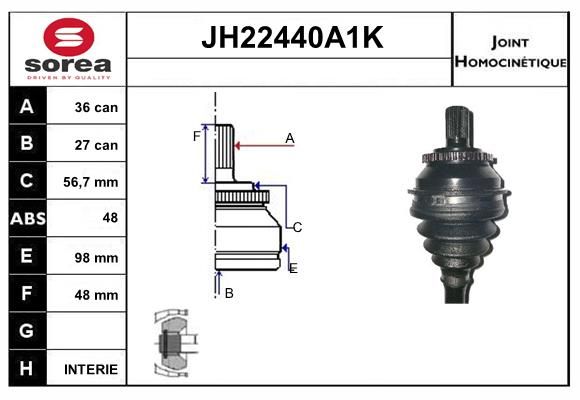 KIT CV JOINT AVEC KR129 - VOLVO V70