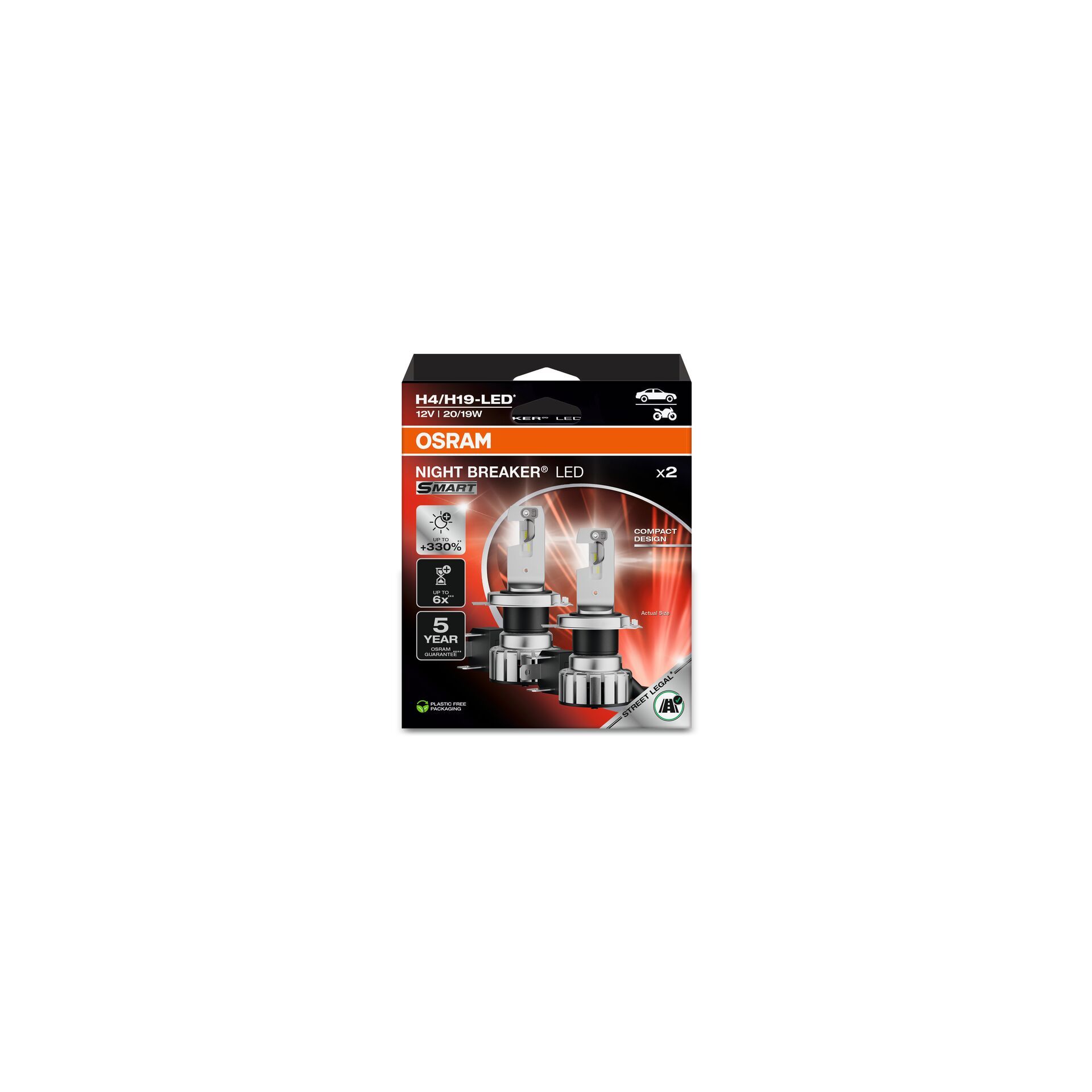 OSRAM 64193DWNBSM-2HB - Gl&uuml;hlampe, Fernscheinwerfer NIGHT BREAKER&reg; LED SMART H4