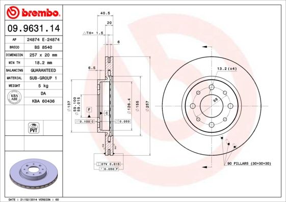 Brake Disc 09.9631.14