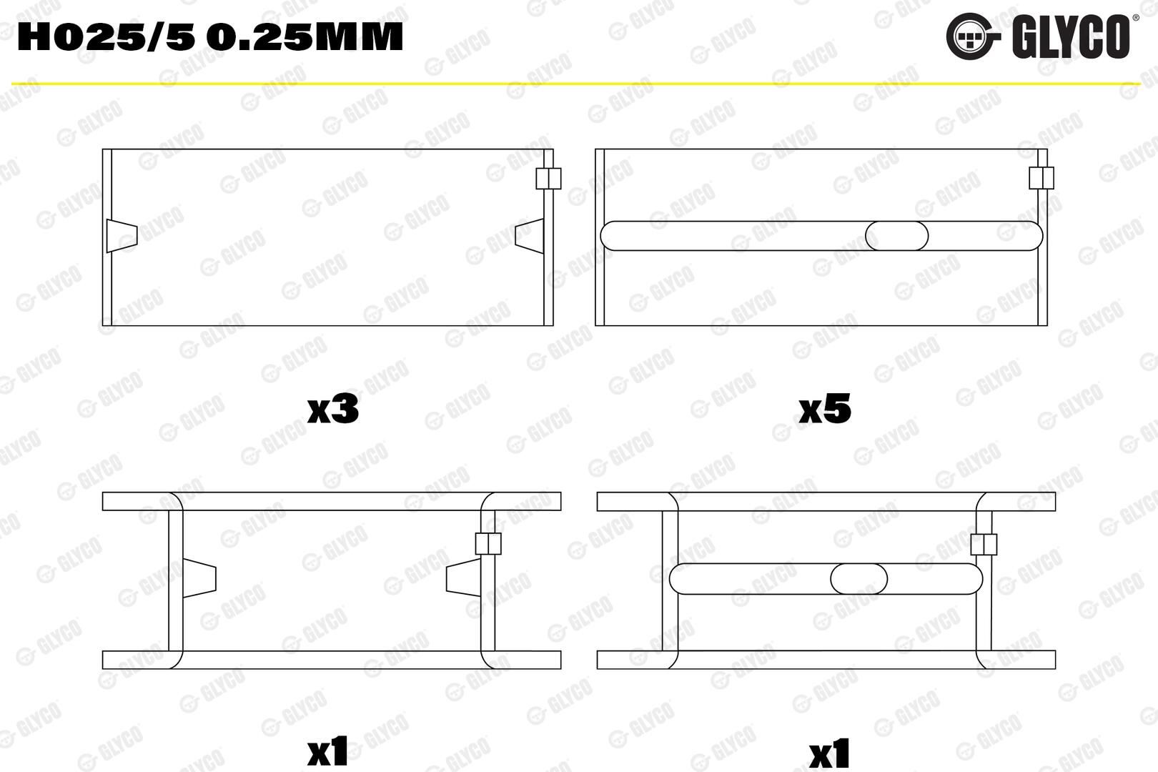 GLYCO H025/5 0.25mm - Kurbelwellenlager