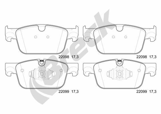 Bremsbelagsatz, Scheibenbremse