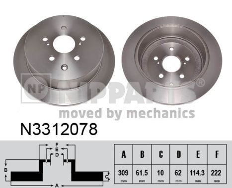 N3312078 NIPPARTS féktárcsa