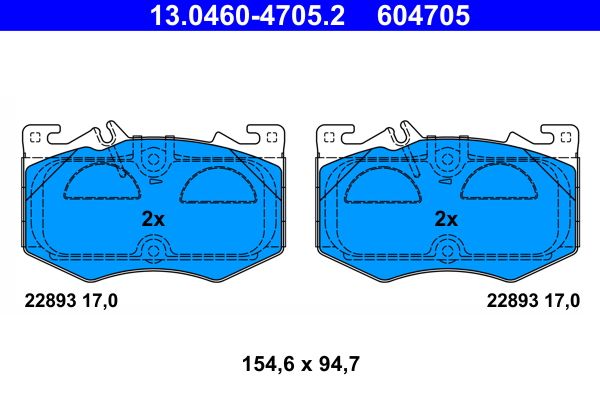 Комплект тормозных колодок, дисковый тормоз 13.0460-4705.2