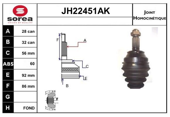 KIT CV JOINT AVEC KR122 - FREELANDE