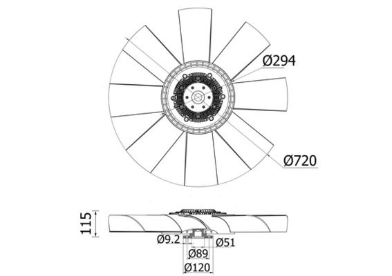 Ventilador, refrigeración del motor