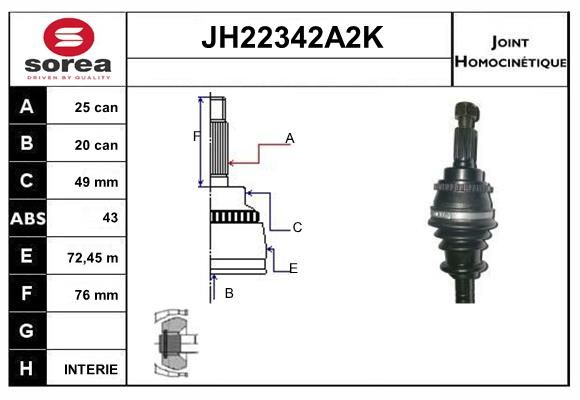 KIT CV JOINT AVEC KR066  - SUZUKI