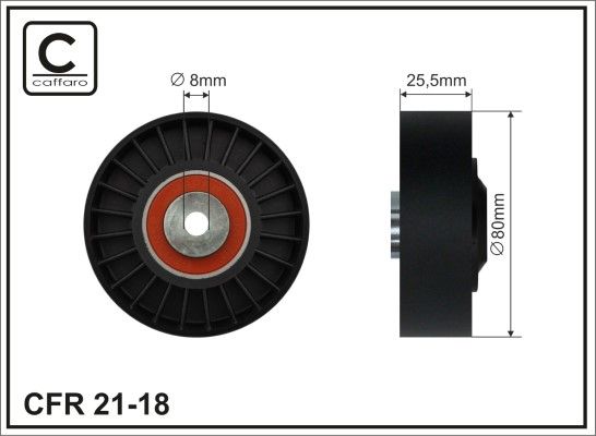 Deflection/Guide Pulley, V-ribbed belt 21-18