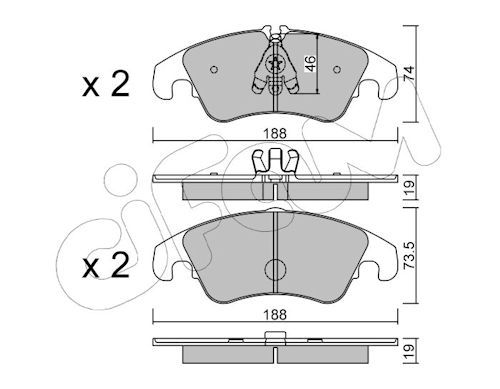 Bremsbelagsatz, Scheibenbremse