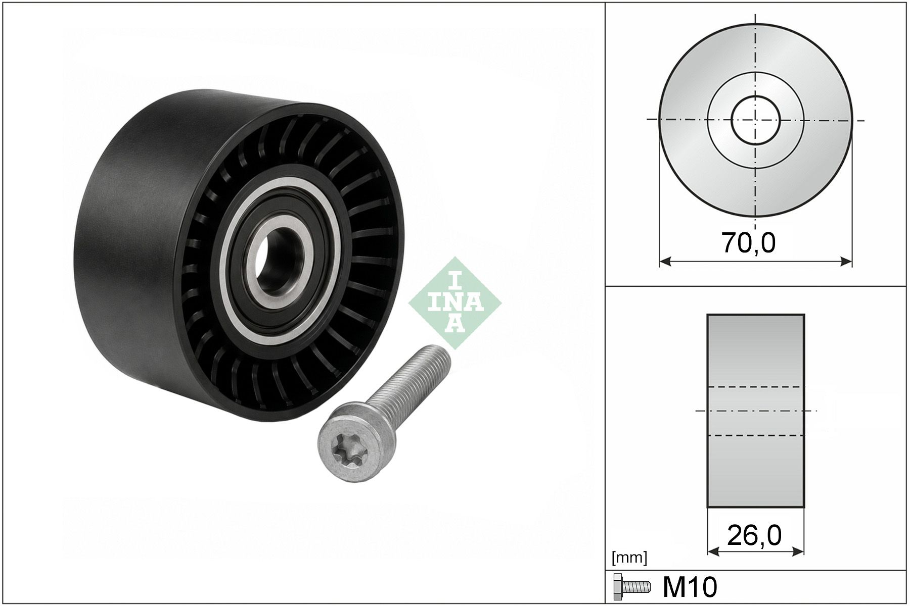 INA 532 0505 10 Umlenk-/Führungsrolle, Keilrippenriemen