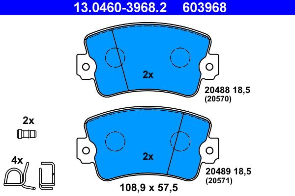 Brake Pad Set, disc brake 13.0460-3968.2