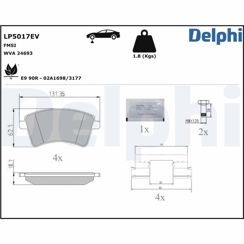 Brake Pad Set, disc brake LP5017EV