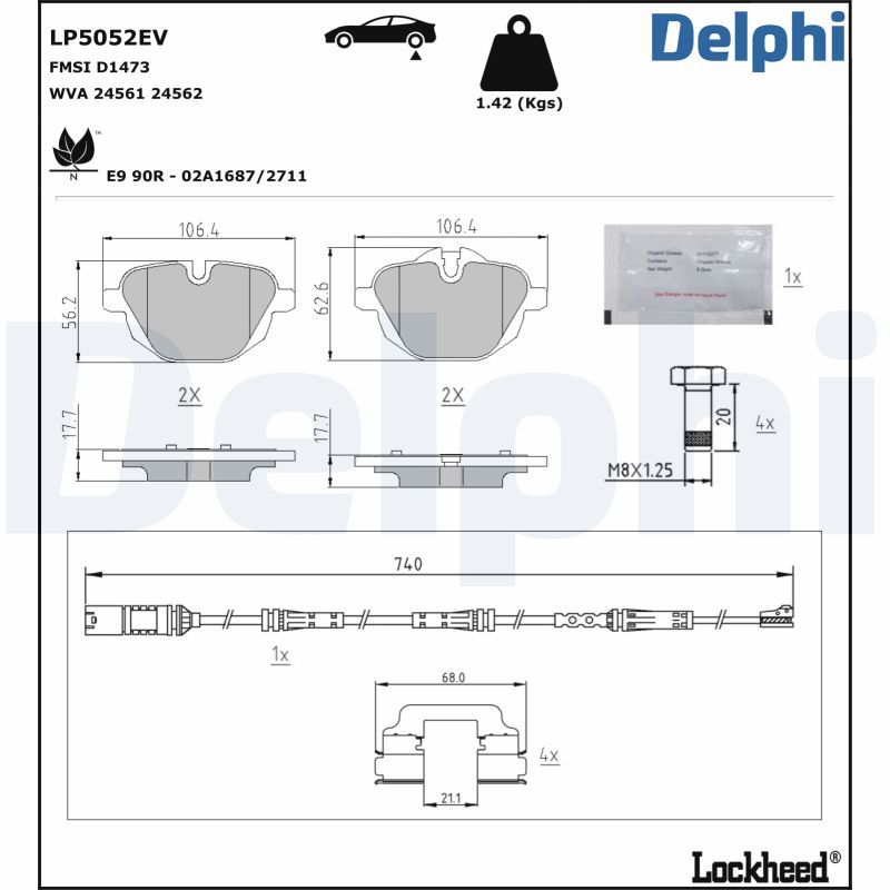 Brake Pad Set, disc brake LP5052EV