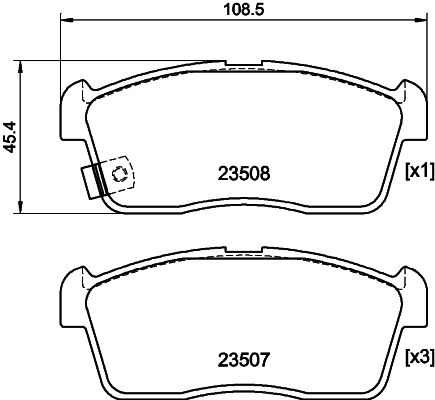 Brake Pad Set, disc brake 8DB 355 015-071