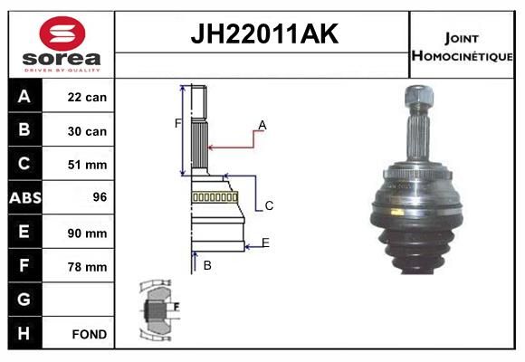 KIT CV JOINT AVEC KR053 - AUDI