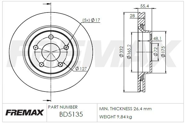 BD-5135 FREMAX féktárcsa