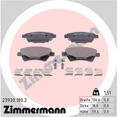 23930.180.2 ZIMMERMANN fékbetétkészlet, tárcsafék