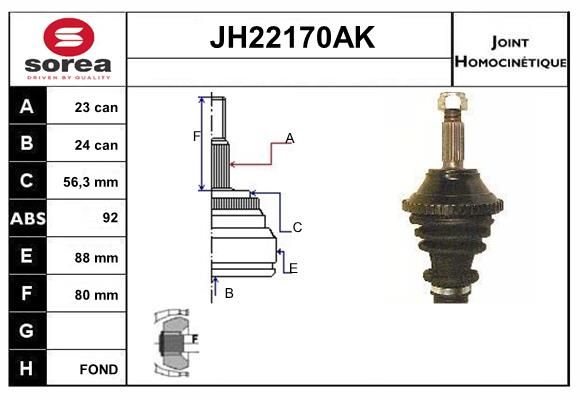 KIT CV JOINT AVEC KR053 - R21